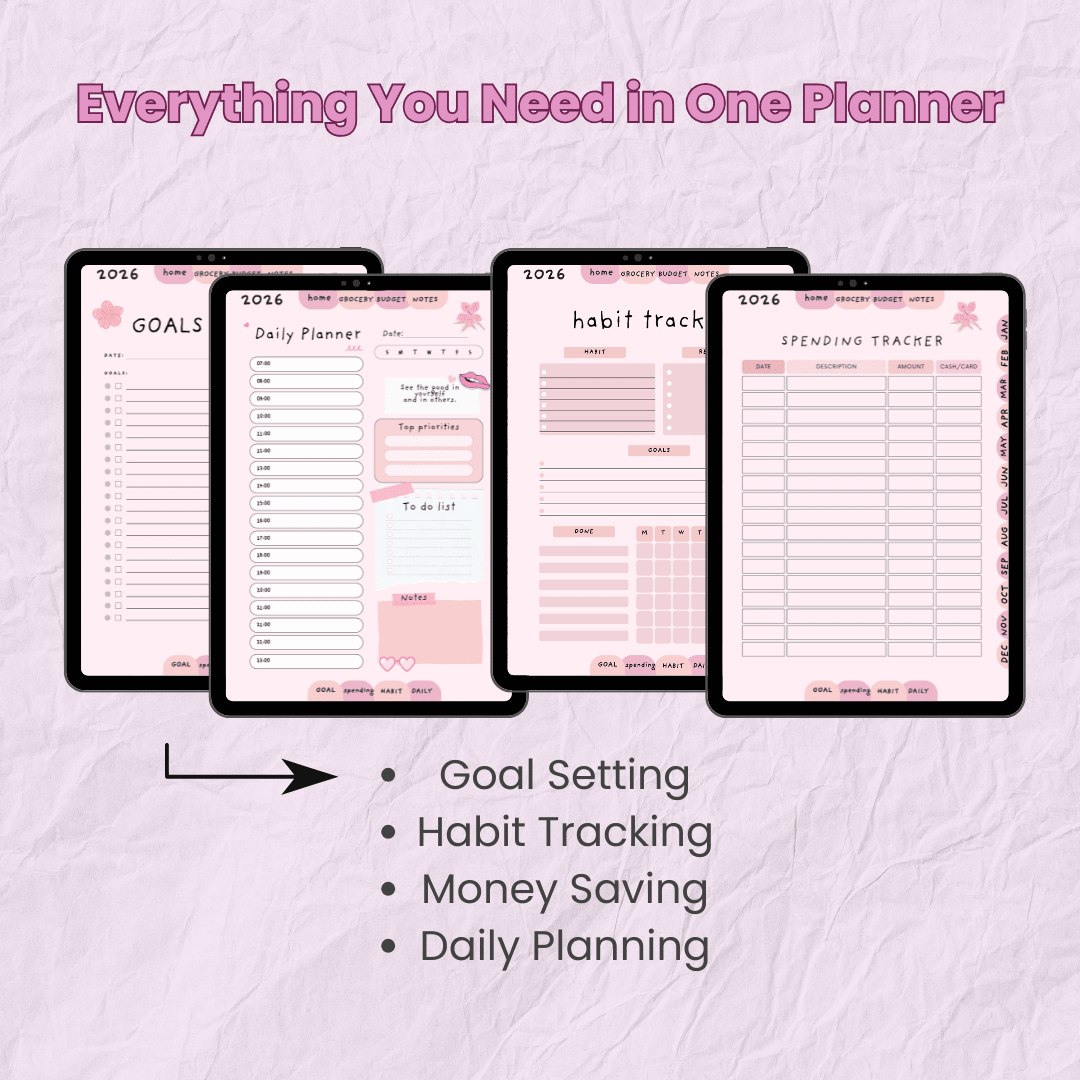 2026 Life Planner | PDF Budget Tracker | Goodnotes iPad | 23+ Pages