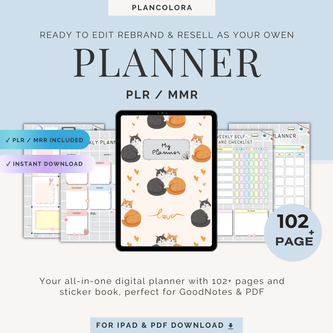 My Planner | 102+ Pages | PLR & MRR | GoodNotes & PDF