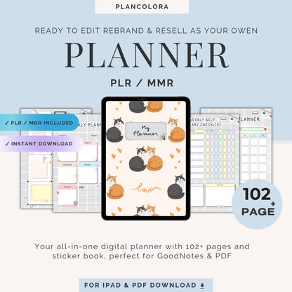 My Planner | 102+ Pages | PLR & MRR | GoodNotes & PDF