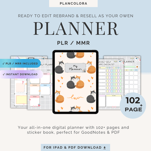 My Planner | 102+ Pages | PLR & MRR | GoodNotes & PDF