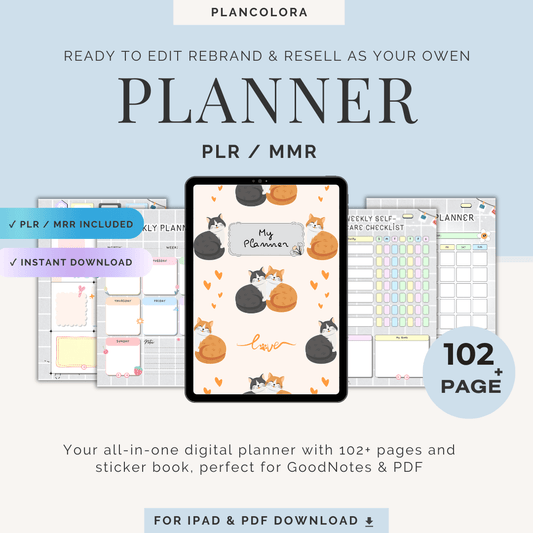 My Planner | 102+ Pages | PLR & MRR | GoodNotes & PDF