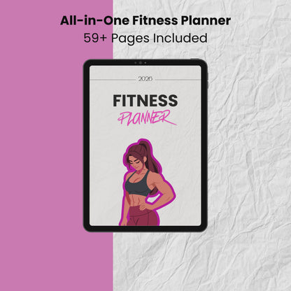 2026 Fitness Planner | Interactive PDF | Weight Loss Tracker | 59+ Pages